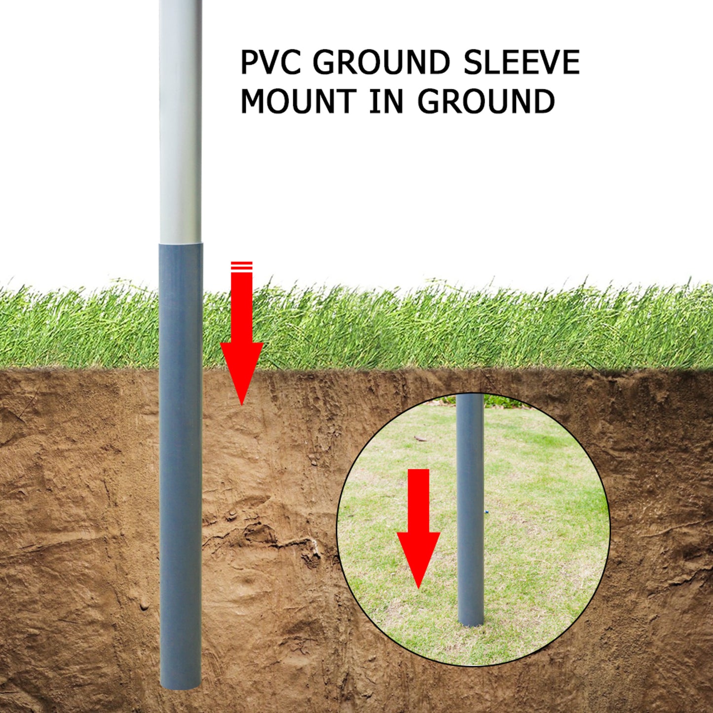 Aluminium Alloy Splicing Flagpole Adjustable And Retractable Courtyard Outdoor Flagpole 5.1*5.1*750cm