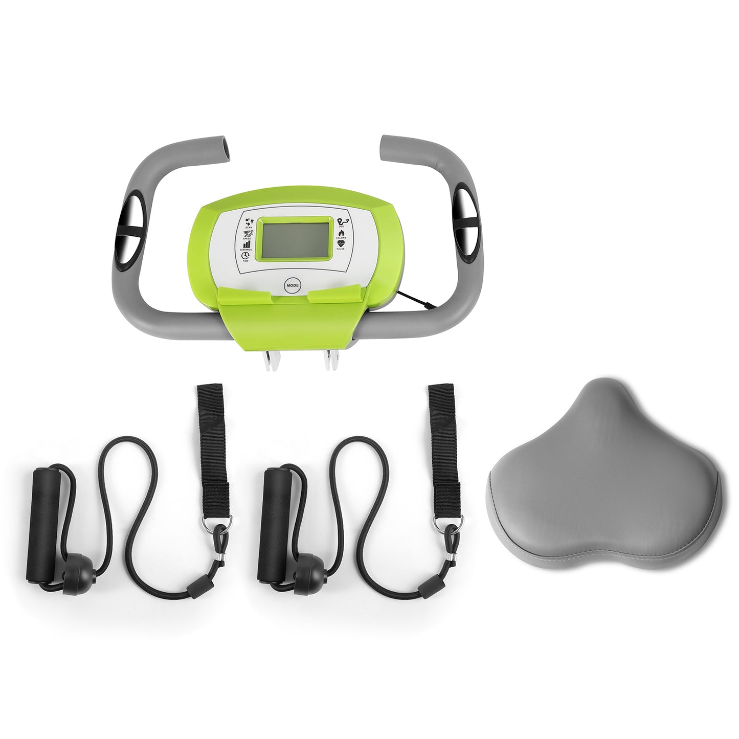 FitnessClub Exercise Bike with Resistance Bands and LCD Monitor