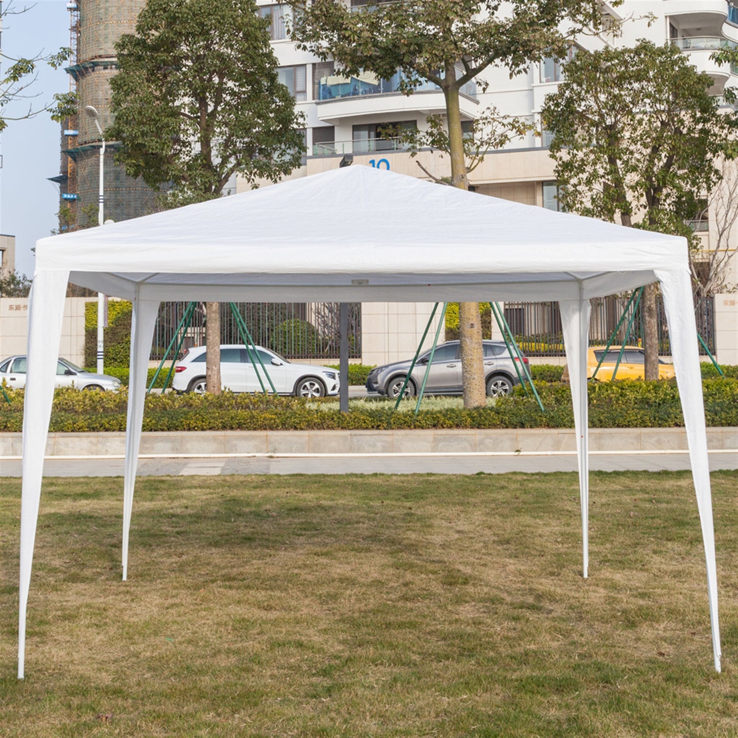 3 x 3m Waterproof Tent with Spiral Tubes - White