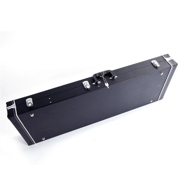 Glarry ST High Grade Electric Guitar Square Hard Case Microgroove Flat Black