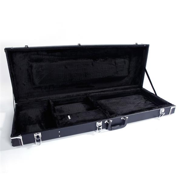 Glarry ST High Grade Electric Guitar Square Hard Case Microgroove Flat Black