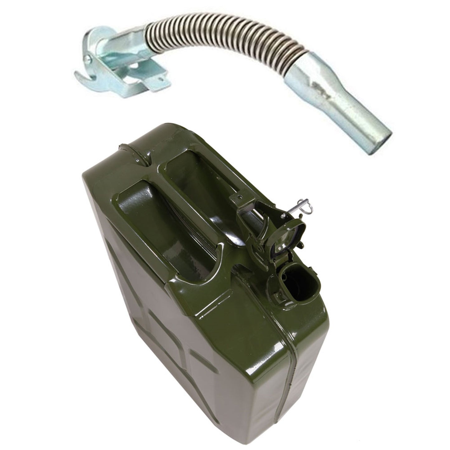 20L 0.6mm Fuel Oil Petrol Diesel Storage Can with British Style Pour Tube Army Green