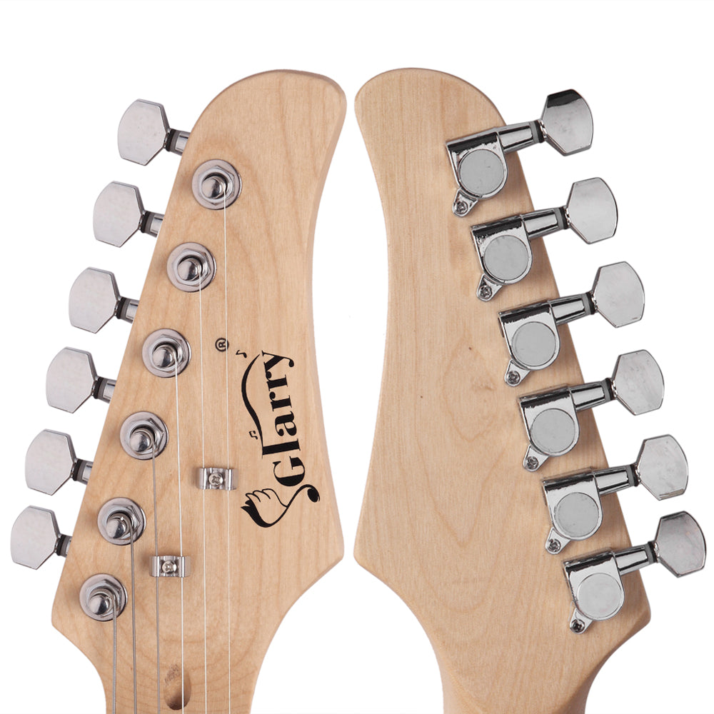 Glarry GST Maple Fingerboard Electric Guitar Bag Shoulder Strap Pick Whammy Bar Cord Wrench Tool Red