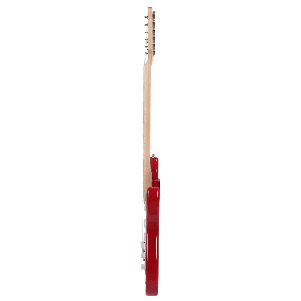 Glarry GST Maple Fingerboard Electric Guitar Bag Shoulder Strap Pick Whammy Bar Cord Wrench Tool Red