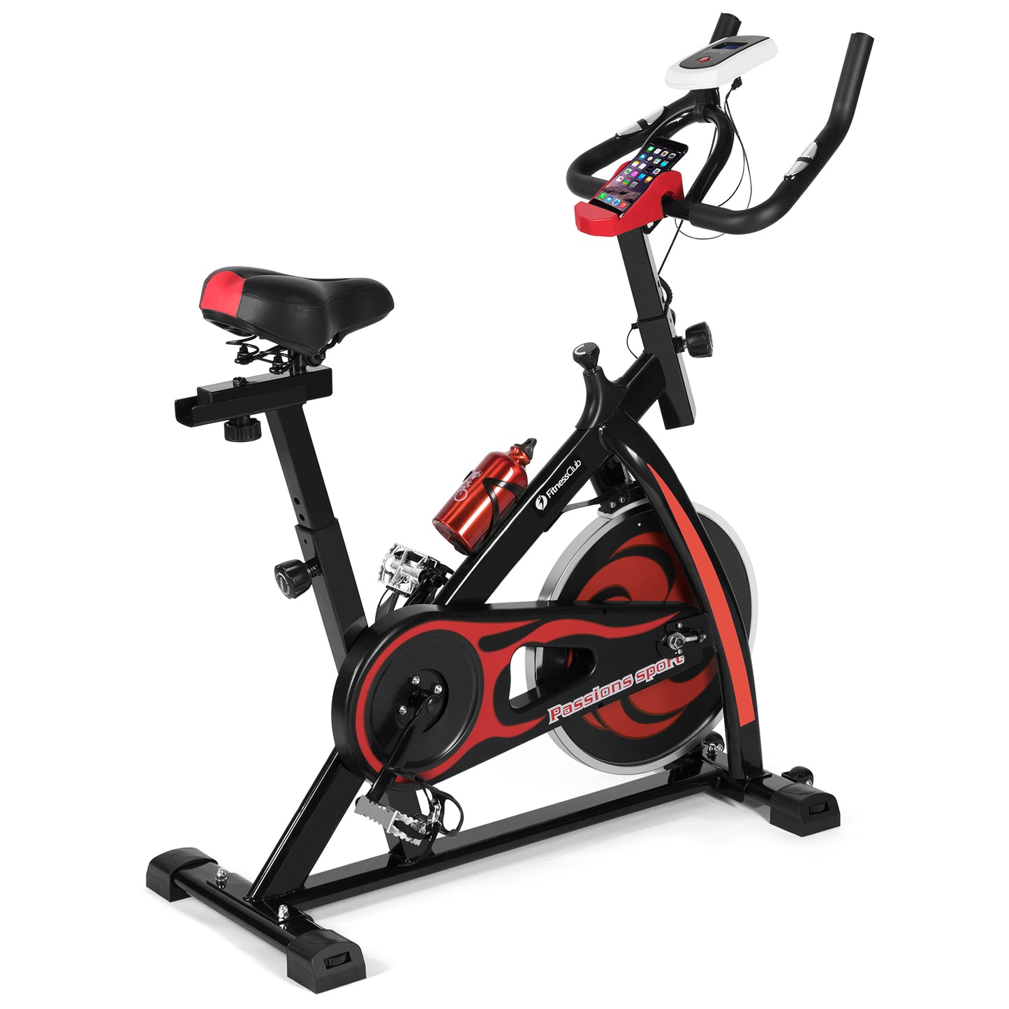 Exercise Bike Home Gym Bicycle Cycling Cardio Fitness Training - Red - LiamsBargains.co.uk