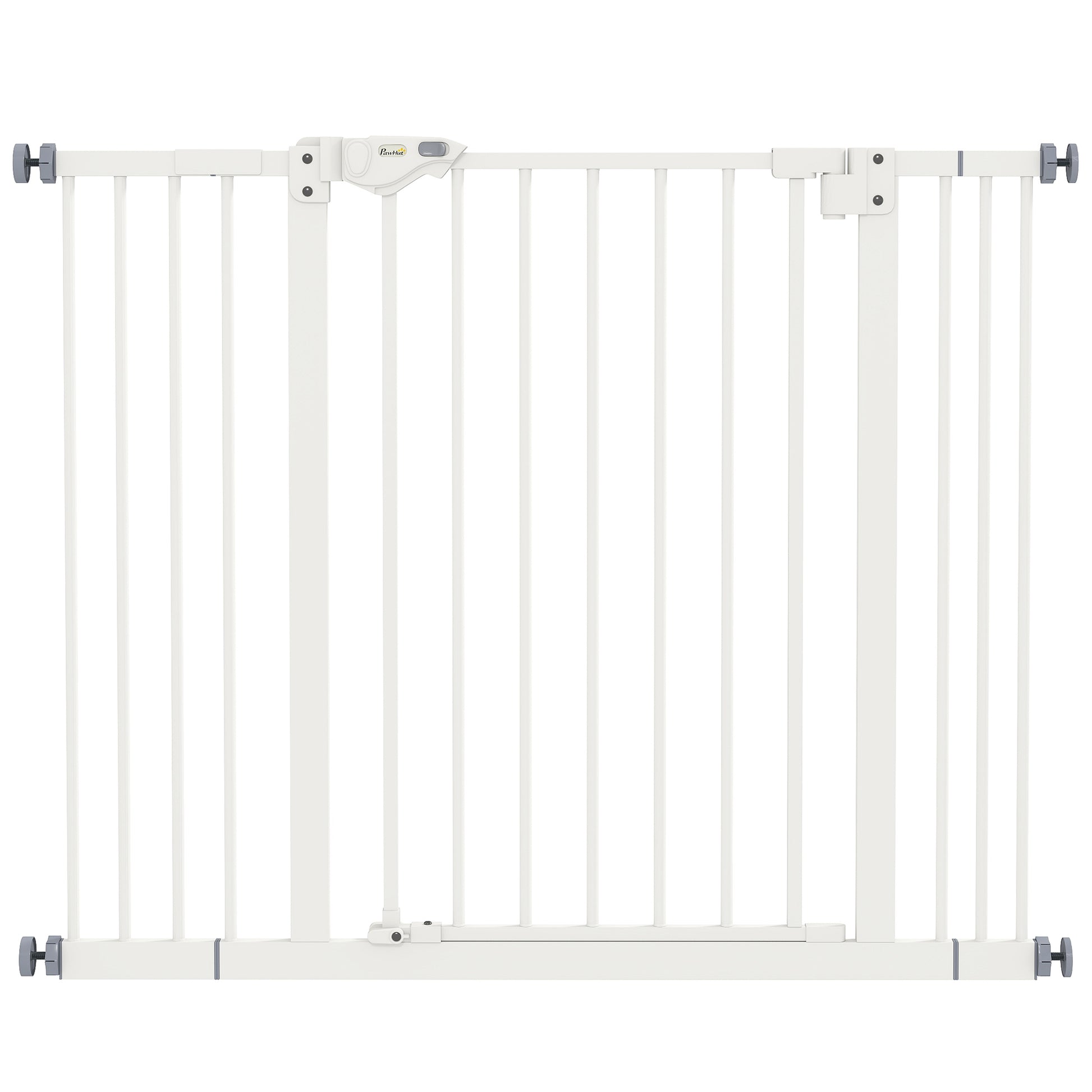 PawHut Adjustable Safety Gate w/ Two Extensions, Four Adjustable Screws, White