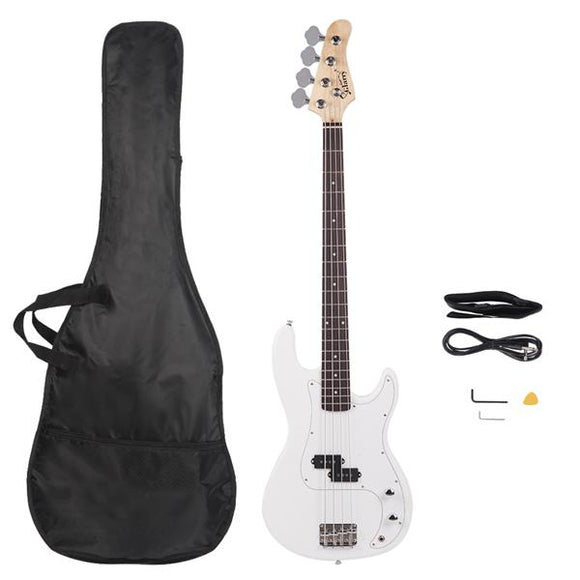 Glarry GP Electric Bass Guitar Strap Wrench Tool  Bag- White