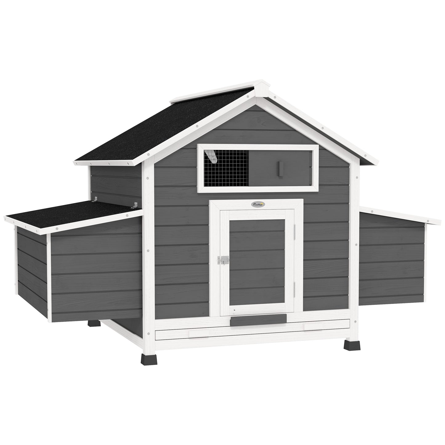 PawHut Chicken Coop, Wooden Outdoor Hen House with Nesting Box, Openable Waterproof Top, Pull-Out Tray, 150 x 100 x 97cm Default Title