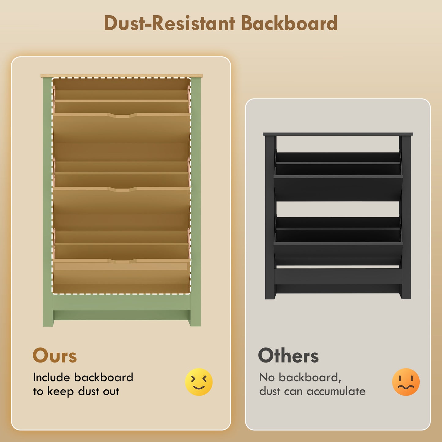 HOMCOM Slim Shoe Cabinet, Narrow Shoe Cupboard with 3 Flip Drawers, Adjustable Shelves for 18 Pairs of Shoes, High Gloss Green