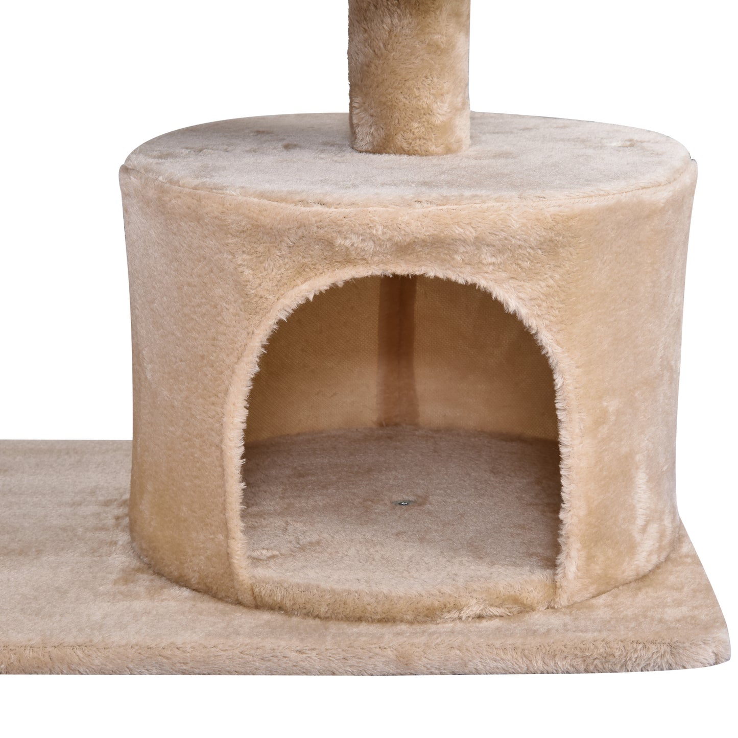 PawHut Cat Tree for Indoor Cats with Scratching Post Climbing Tower Kitty Activity Centre Condo Perch Jumping Platforms Beige 60L x 40W x 81H cm