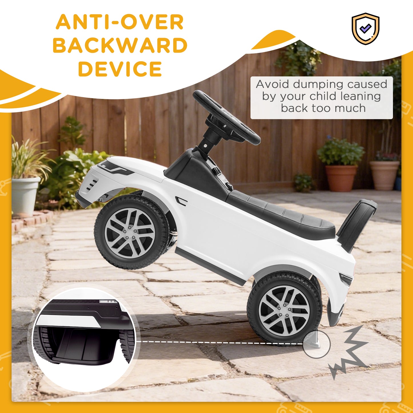 AIYAPLAY Land Rover Licensed Toddler Ride on Car with Horn, Engine Sounds, Under-Seat Storage, for 18-36 Months, White