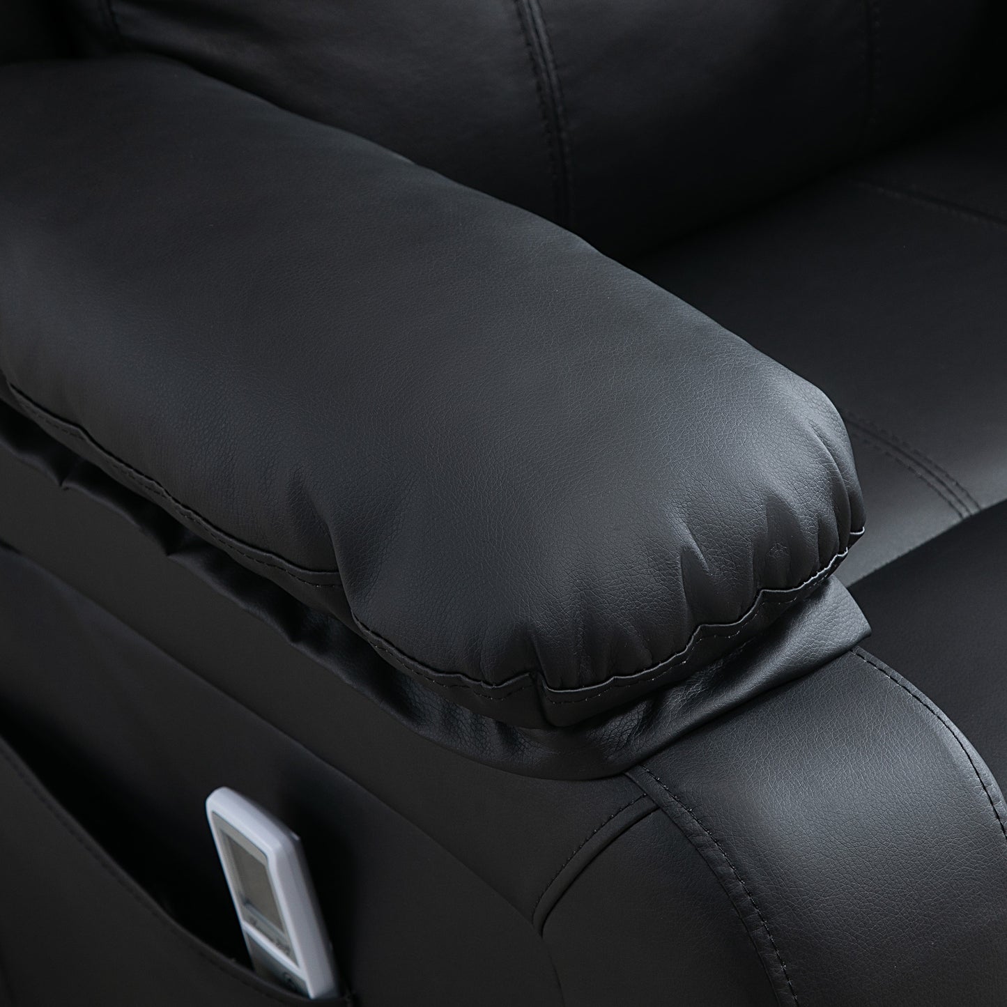 HOMCOM Riser and Recliner Chair with Vibration Massage, PU Leather Power Lift Chair for Elderly, Black