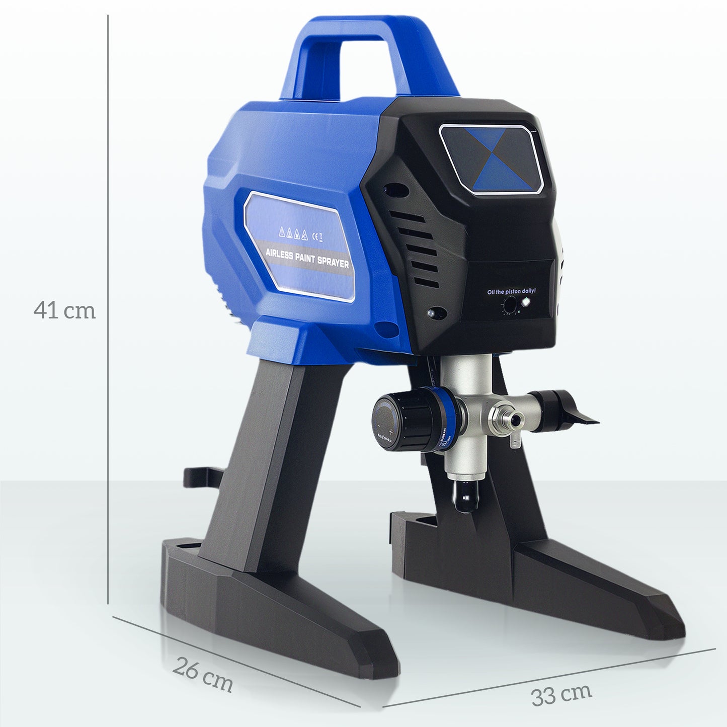 HOMCOM Airless Paint Sprayer, Thinning-Free, Electric Fence Paint Sprayer for Exterior and Inner DIY Painting Projects, Wall Spray Gun Machine, Household Use, 1.5L/min, 200Bar, 7.5m Hose Dark Blue