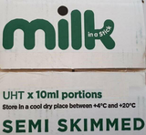 40x Semi Skimmed 10ml Milk Portions Sachets Lakeland