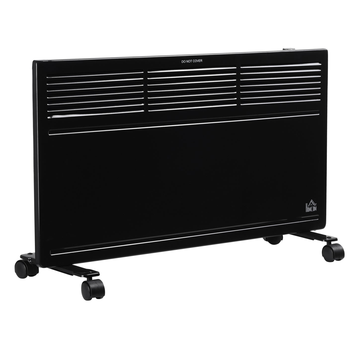 HOMCOM POWER Convector Radiator, Energy Saving Freestanding or Wall-mounted Heating with 2 Heat Settings Safety Cut-Off, Black