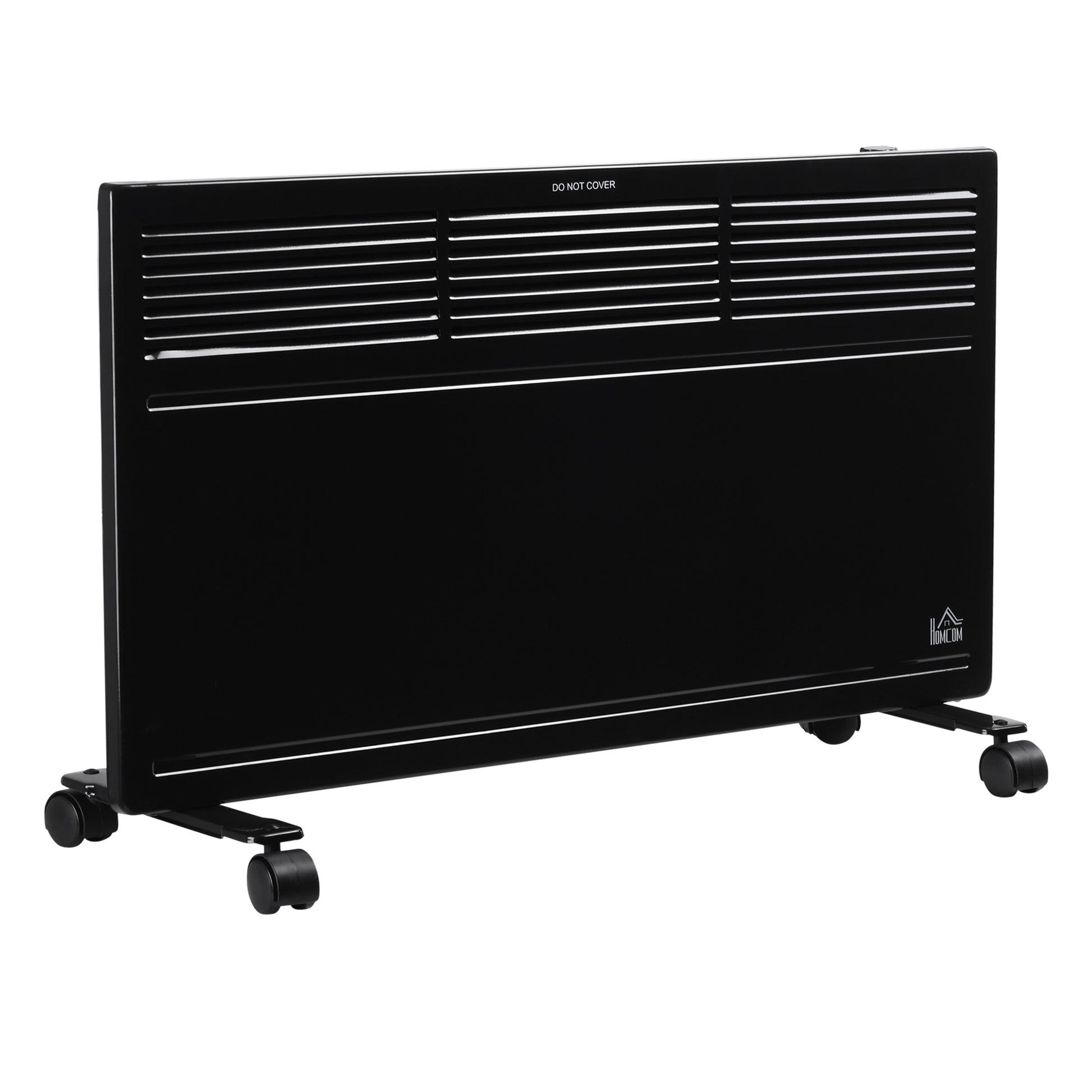 HOMCOM POWER Convector Radiator, Energy Saving Freestanding or Wall-mounted Heating with 2 Heat Settings Safety Cut-Off, Black