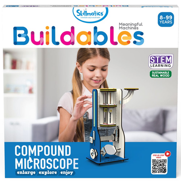 Buildables Compound Microscope - Kids Build This to Learn About Refraction, Magnification And Magic of Lenses