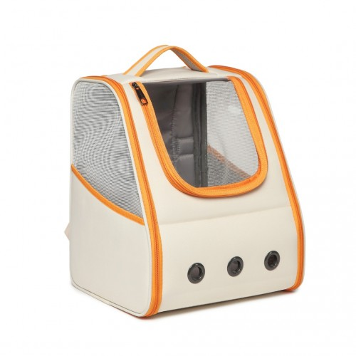 S2229 - Kono Lightweight Portable Breathable Folding Pet Backpack - Beige And Yellow