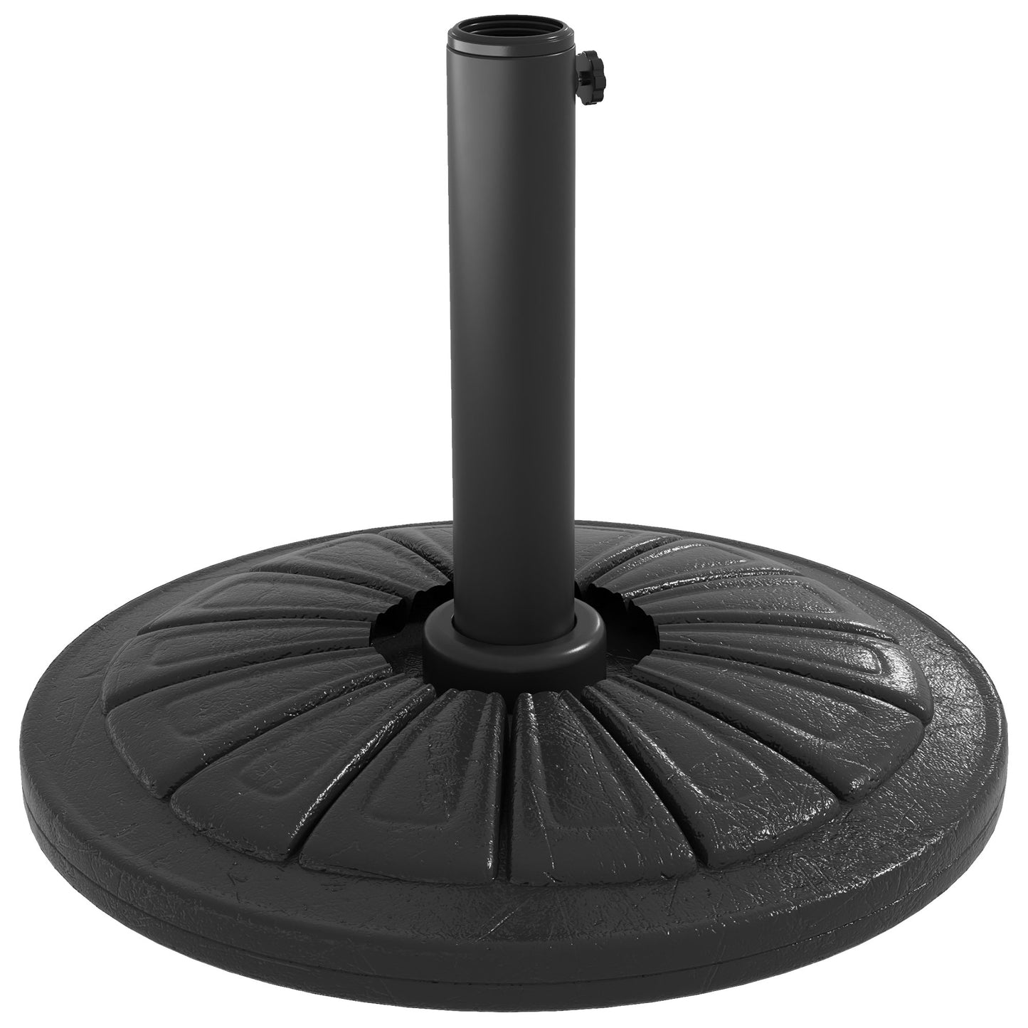 Outsunny Umbrella Base, Heavy Duty Concrete Base Holder with Steel Pole, Round Parasol Stand for Patio, Outdoor, Garden, Black Default Title
