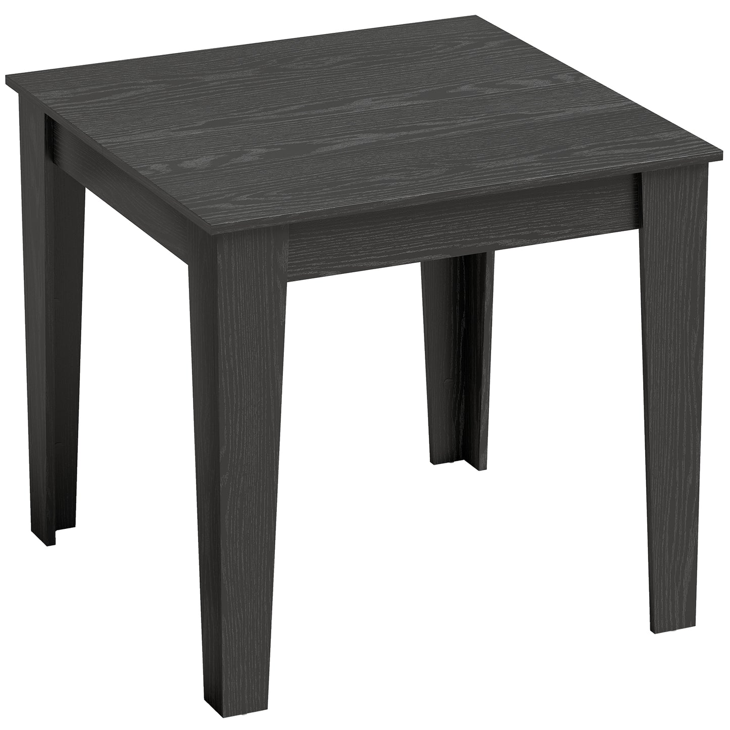 HOMCOM Dining Table for 4, 80L x 80W x 75Hcm, Modern Square Kitchen Table with Wood Effect Tabletop, Black Wood Effect