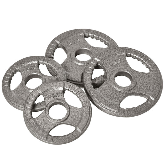 HOMCOM Set of 4 Cast Iron Weight Plate for 2 inch/5cm hole Dumbbell Handle Bar 15kg Dumbbell Plates Barbell Weight 2 x 5kg, 2 x 2.5kg