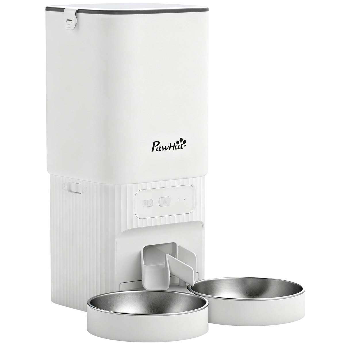 PawHut 7L Automatic Cat Feeder with App Control, 2.4G/5G WiFi, Timer, 15 Meals/Day, Dual Power, 10s Voice Recording, Anti-Clog Default Title