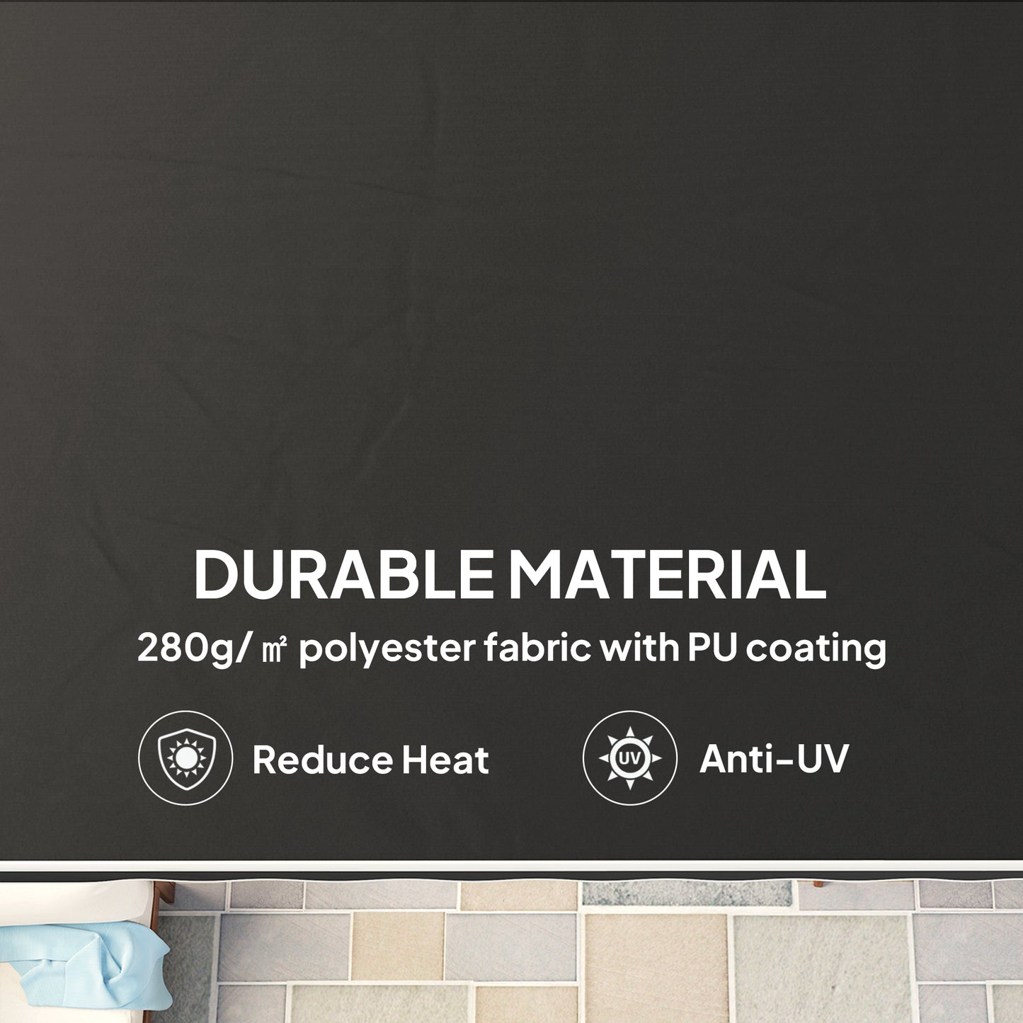 Outsunny Garden Retractable Awning - Black