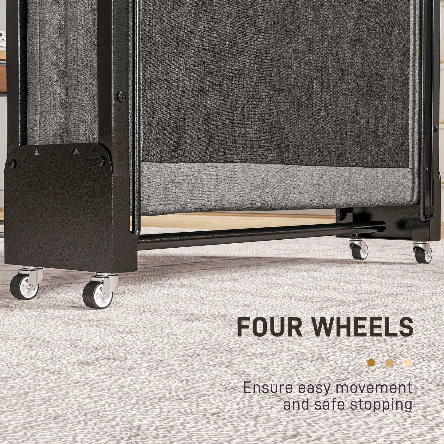 HOMCOM Single Temporary Folding Bed - Grey