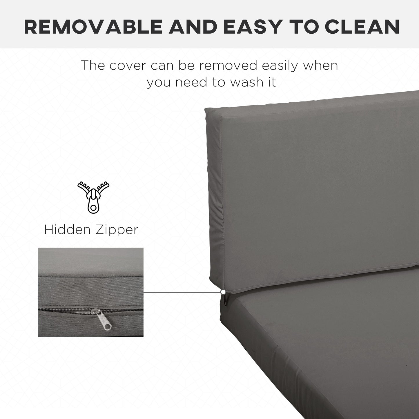 Outsunny Outdoor Cushion Pad Set for Rattan Furniture, 7 Piece Garden Furniture Cushions ONLY, Grey