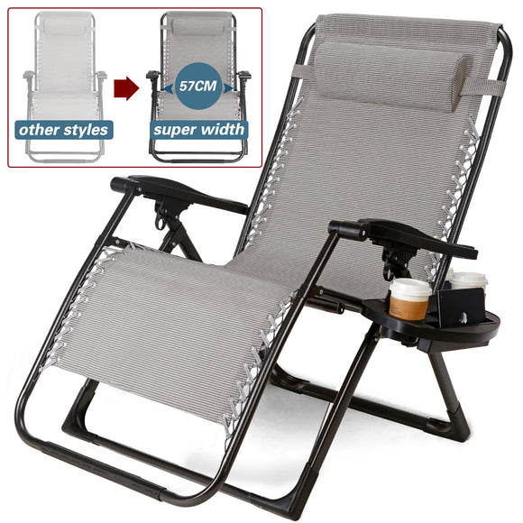 Large Beach Chair with 180kg support, recline and cup holder