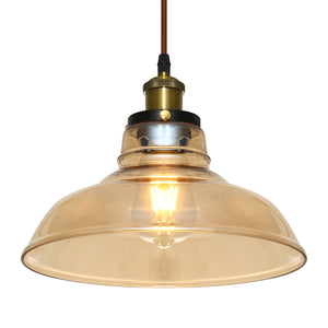 Retro Vintage Gold Glass Ceiling Hanging Pendant Shade Chandelier Light with bulb