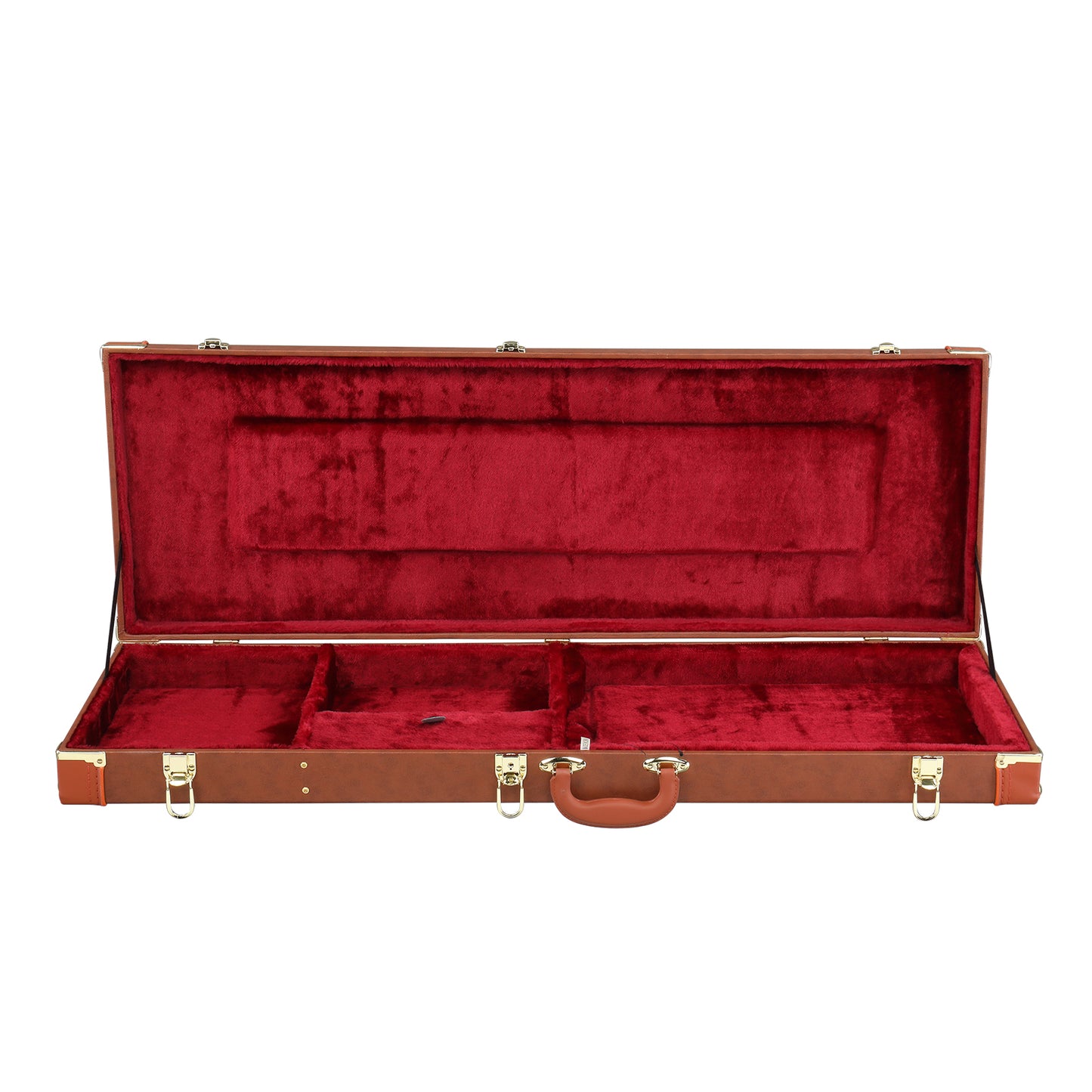 Electric Guitar Square PU Hard Case Fits ST TL Burning fire 170 Style Electric Guitar Brown