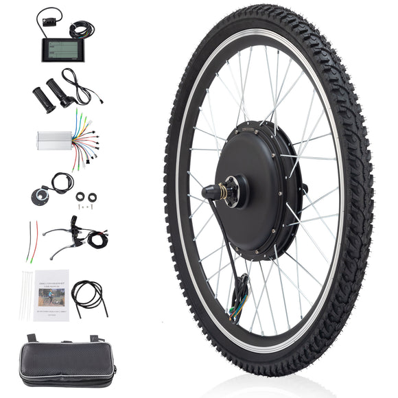 26in 500W Rear Drive With Tires Bicycle Modification Parts Black
