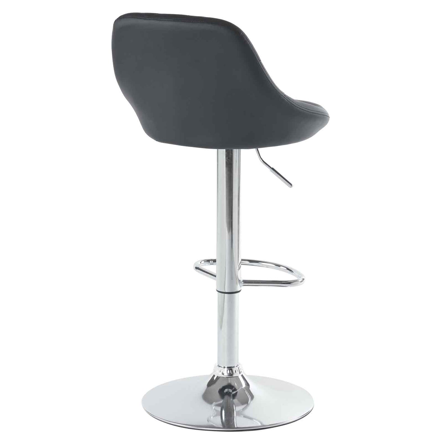Set of 2 Counter Bar Stools, PU Leather Bar Stool, Adjustable Lift Height Swivel Stool with Comfortable Backrest for Home Office Kitchen Bar, Black