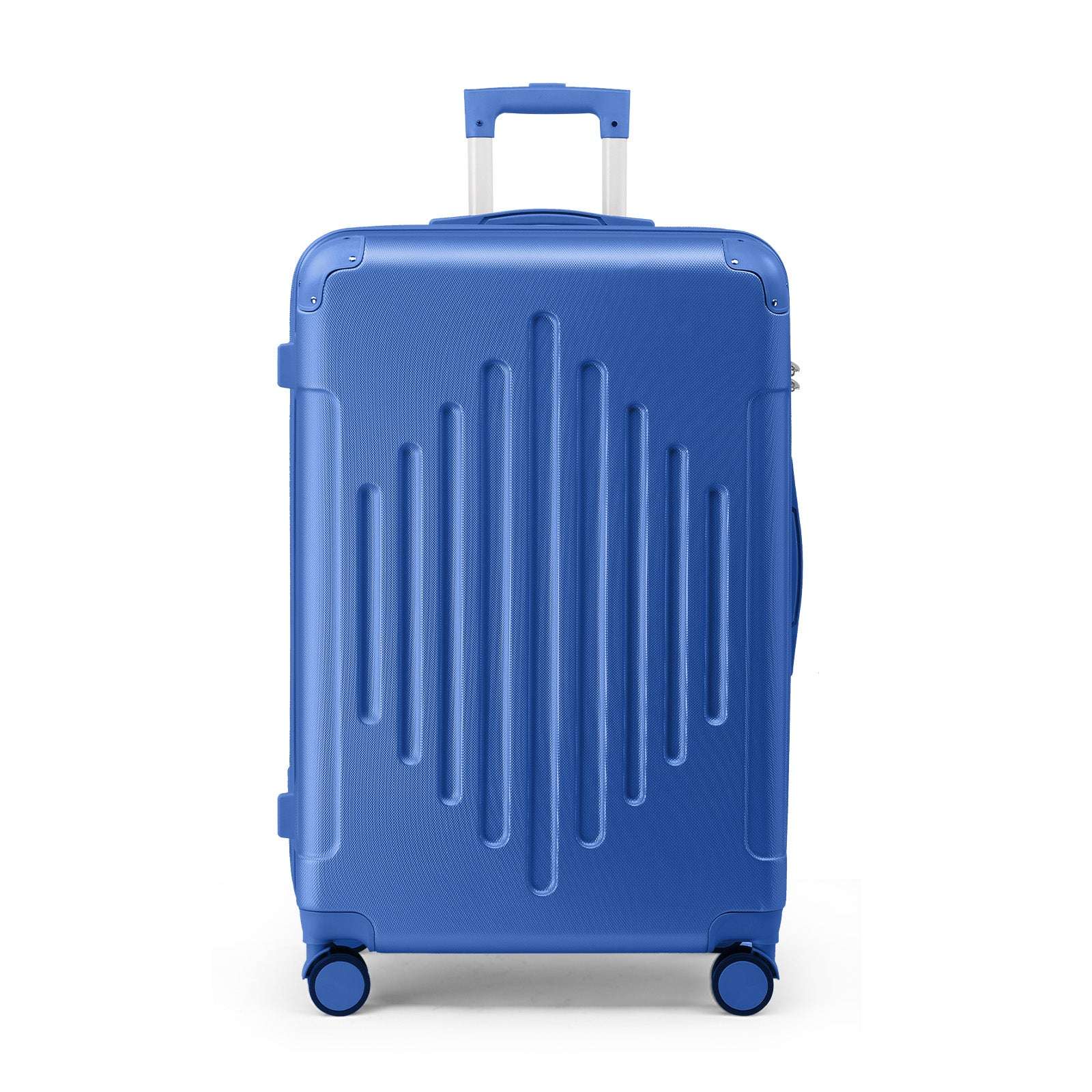 20-inch ABS Hard Shell Suitcase with Diamond Pattern - Navy Blue