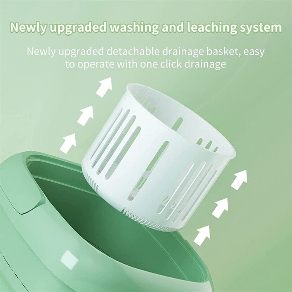 8L Portable Washing Machine Mini Washer Foldable Washer and Spin Dryer Travel UK Green