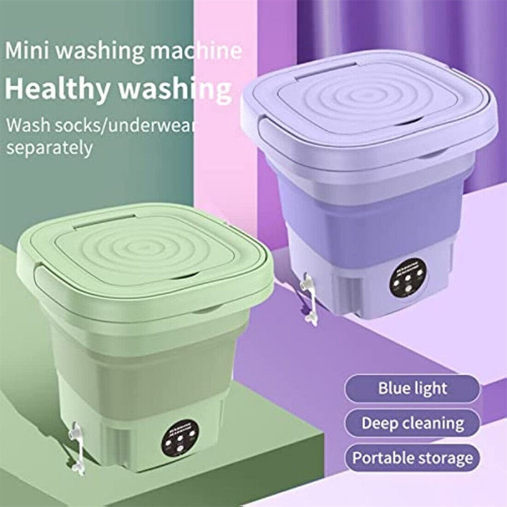 8L Portable Washing Machine Mini Washer Foldable Washer and Spin Dryer Travel UK Green