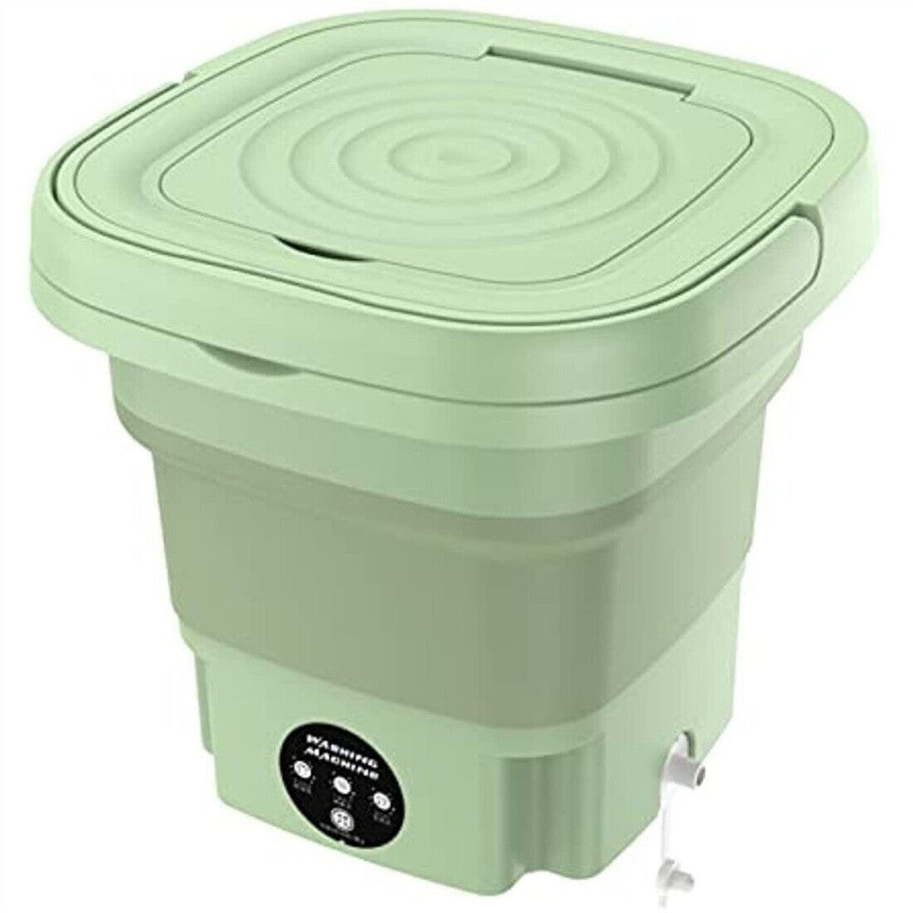 8L Portable Washing Machine Mini Washer Foldable Washer and Spin Dryer Travel UK Green