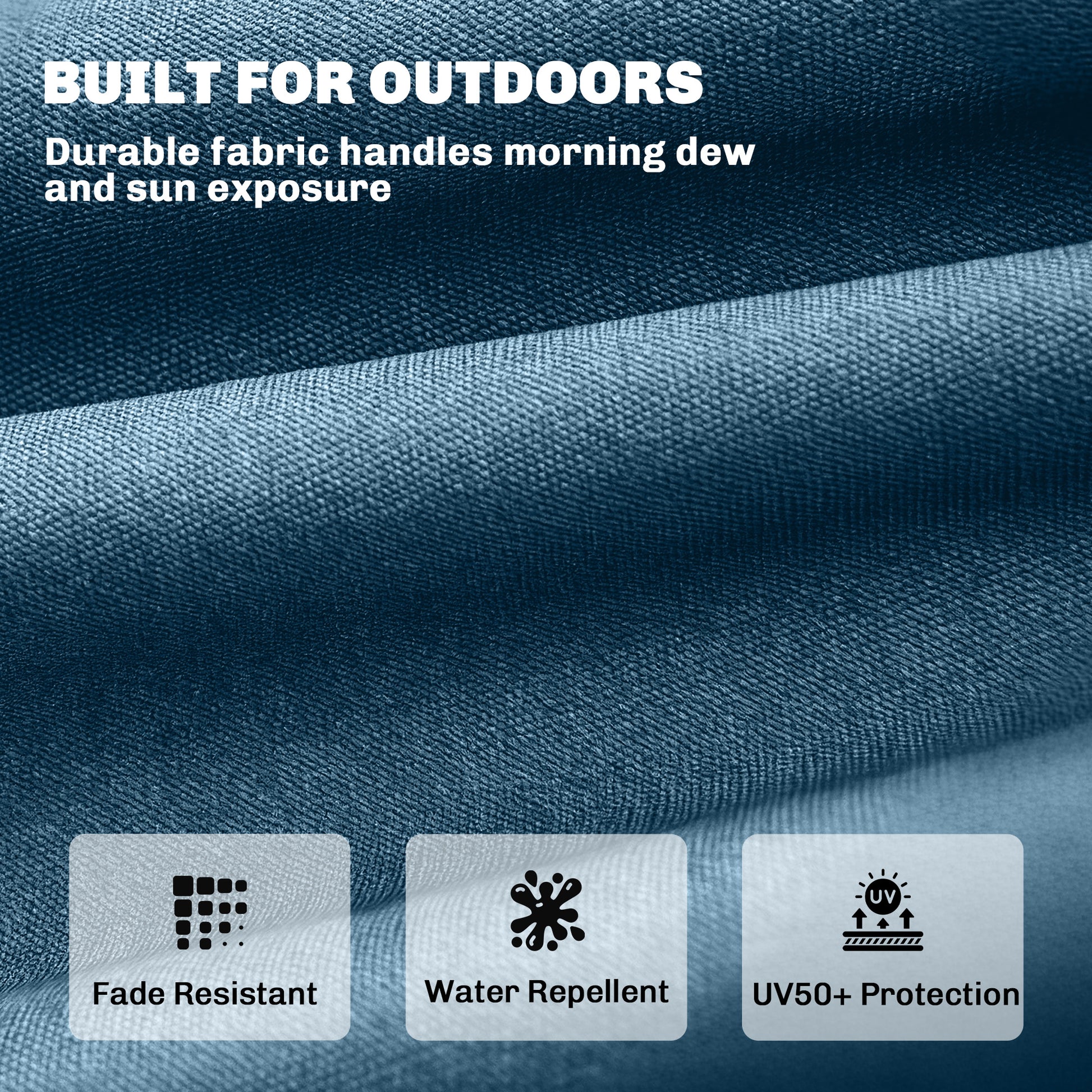 Outsunny Sun Lounger Cushion, Memory Foam Patio Chair Cushion with Ties, Outdoor Seat Pad Fits 190 x 60 cm Lounger, Blue