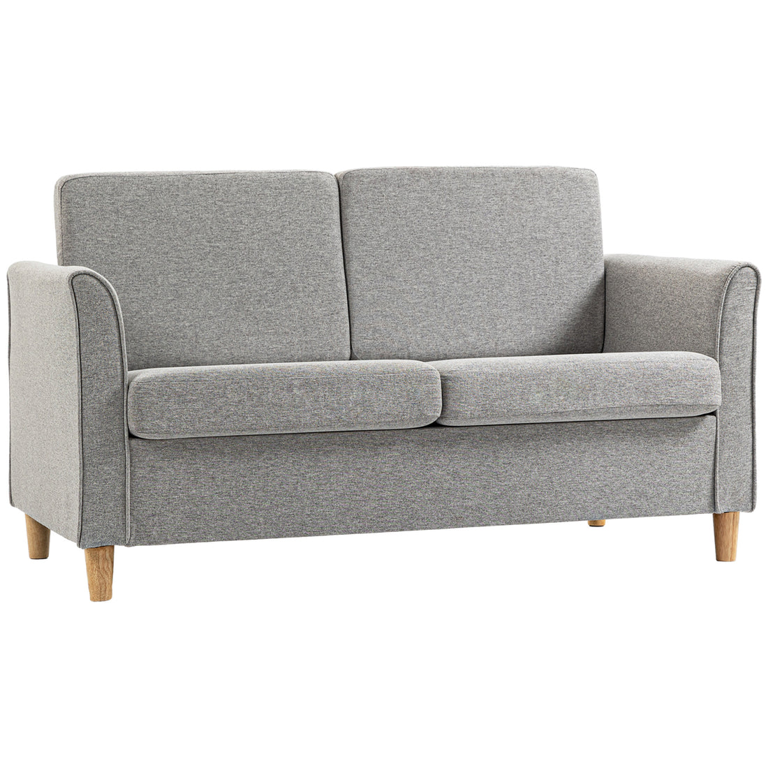 HOMCOM Compact Loveseat Sofa, Modern 2 Seater Sofa for Living Room wit ...