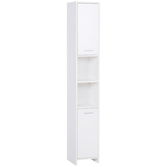 HOMCOM Tall Bathroom Storage Cabinet with Three-position Adjustable Shelves For Neutral Style, Hallway White