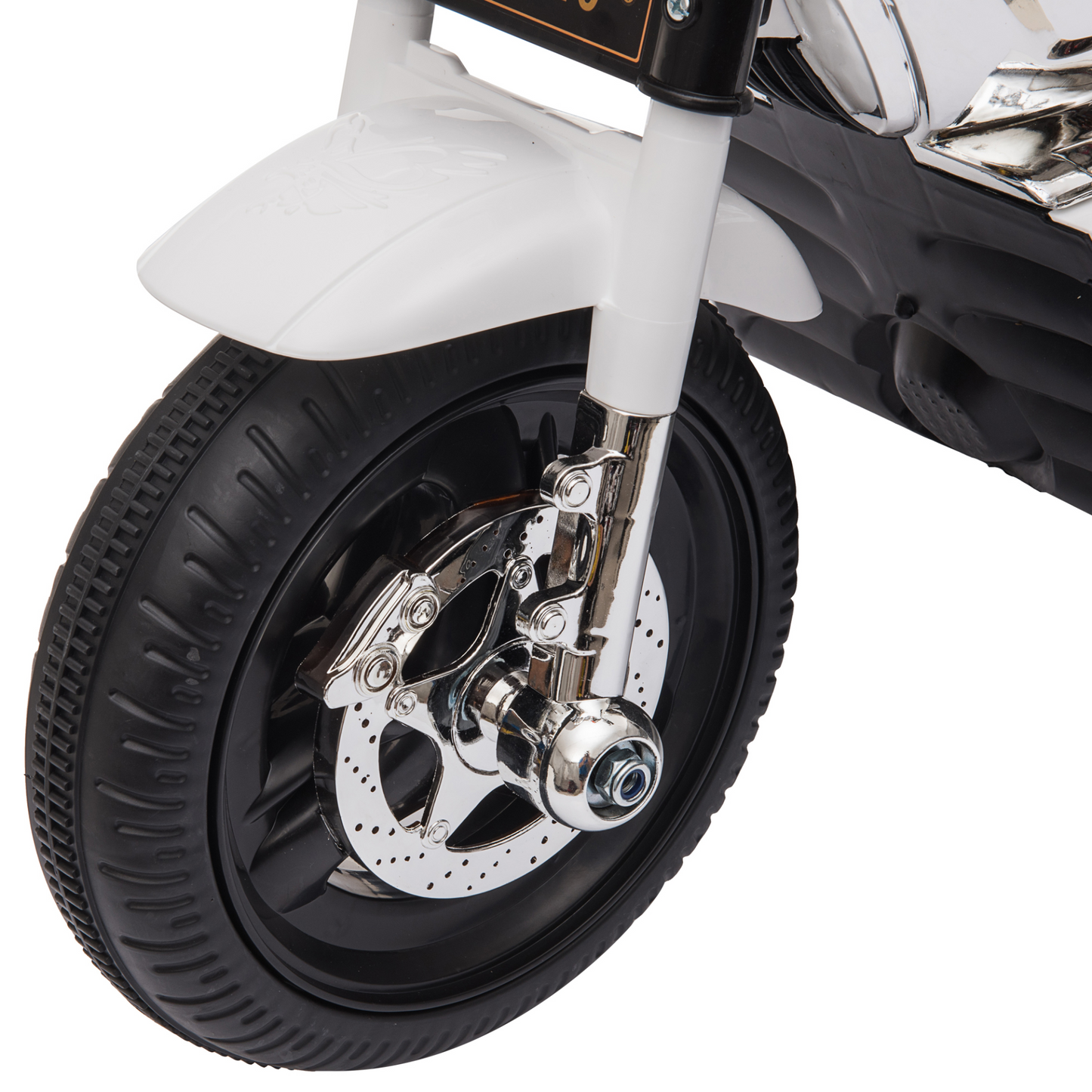 6V Electric Ride On Motorcycle Vehicle w/ Lights Music Horn Storage Box 3 Wheel Outdoor Play Toy for 18 - 36 Months White