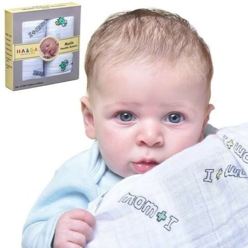 2 Pack Premium Muslin Extra Soft Swaddle Baby Blankets