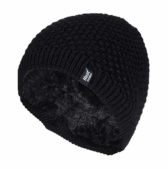 Ladies Knit Fleece Lined Thermal Beanie Hat