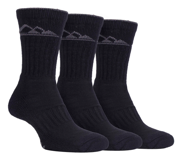 3 Pairs Mens Cushioned Cotton Rich Hiking Socks