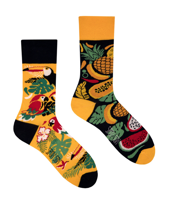 Unisex Mismatched Odd Novelty Socks - Tropical