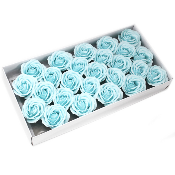 Craft Soap Flowers - Lrg Rose - Baby Blue