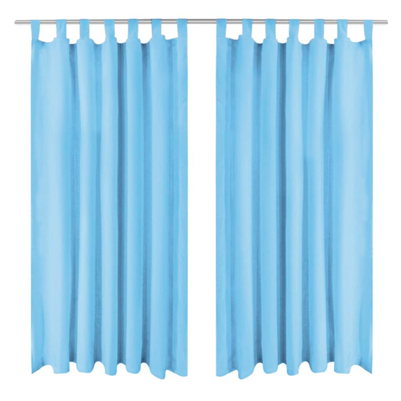 vidaXL Micro-Satin Curtains 2 pcs with Loops 140x175 cm Turquoise