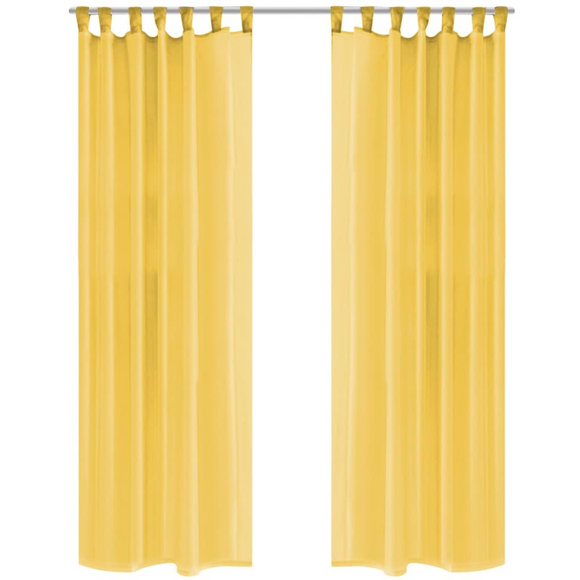 vidaXL Voile Curtains 2 pcs 140x175 cm Yellow