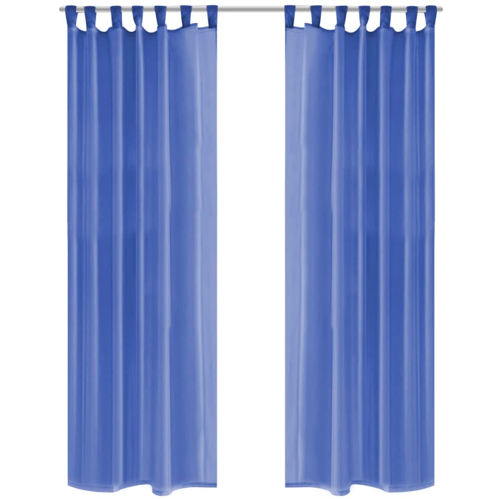vidaXL Voile Curtains 2 pcs 140x245 cm Royal Blue